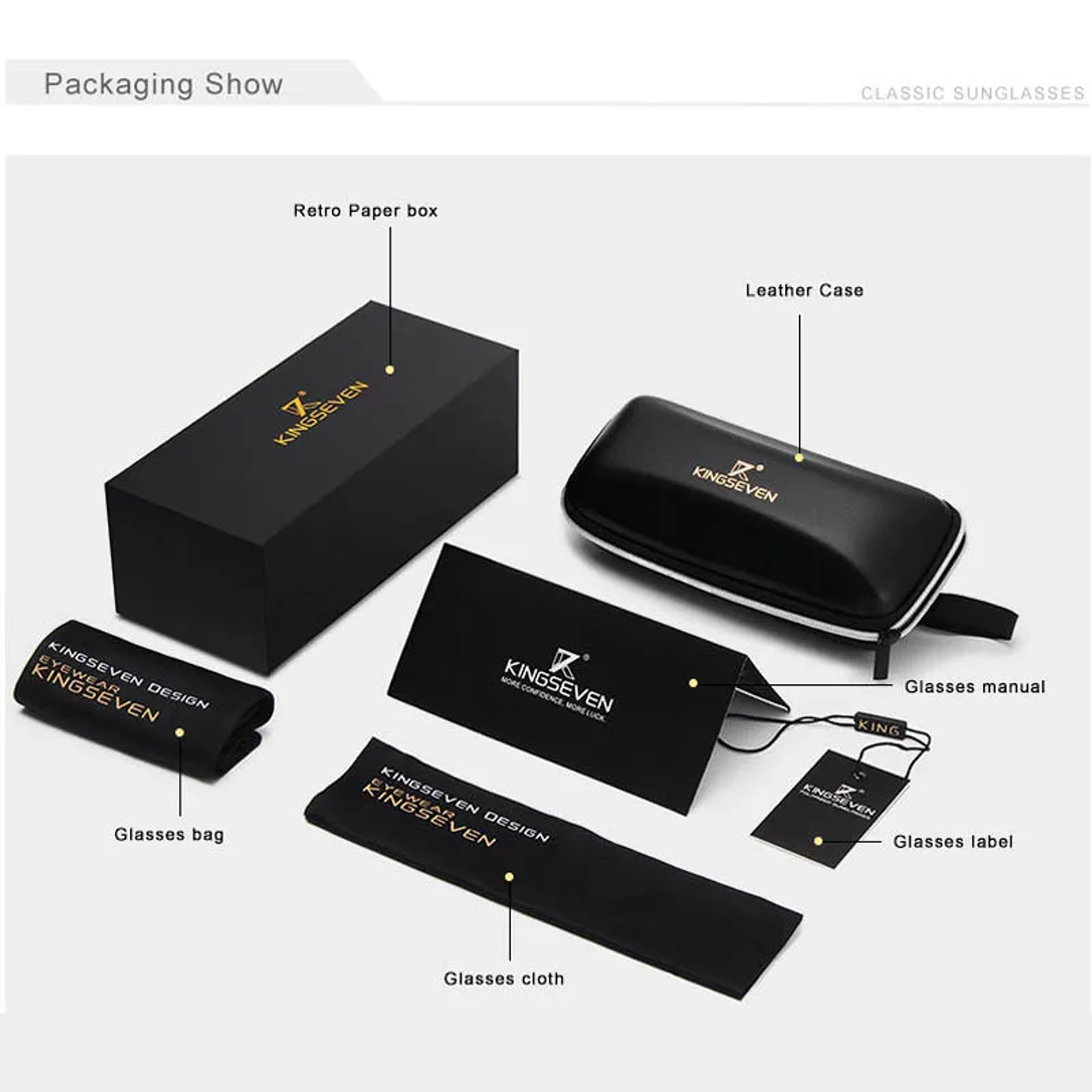 Gafas de Sol KINGSEVEN Polarizadas  Estilo Clásico Piloto con Protección UV400 6