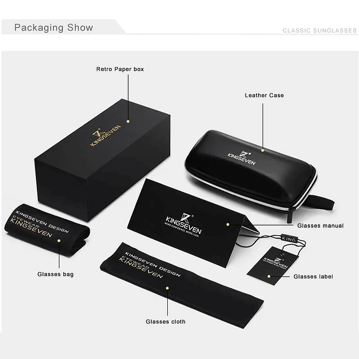 Gafas de Sol KINGSEVEN Polarizadas  Estilo Clásico Piloto con Protección UV400 6