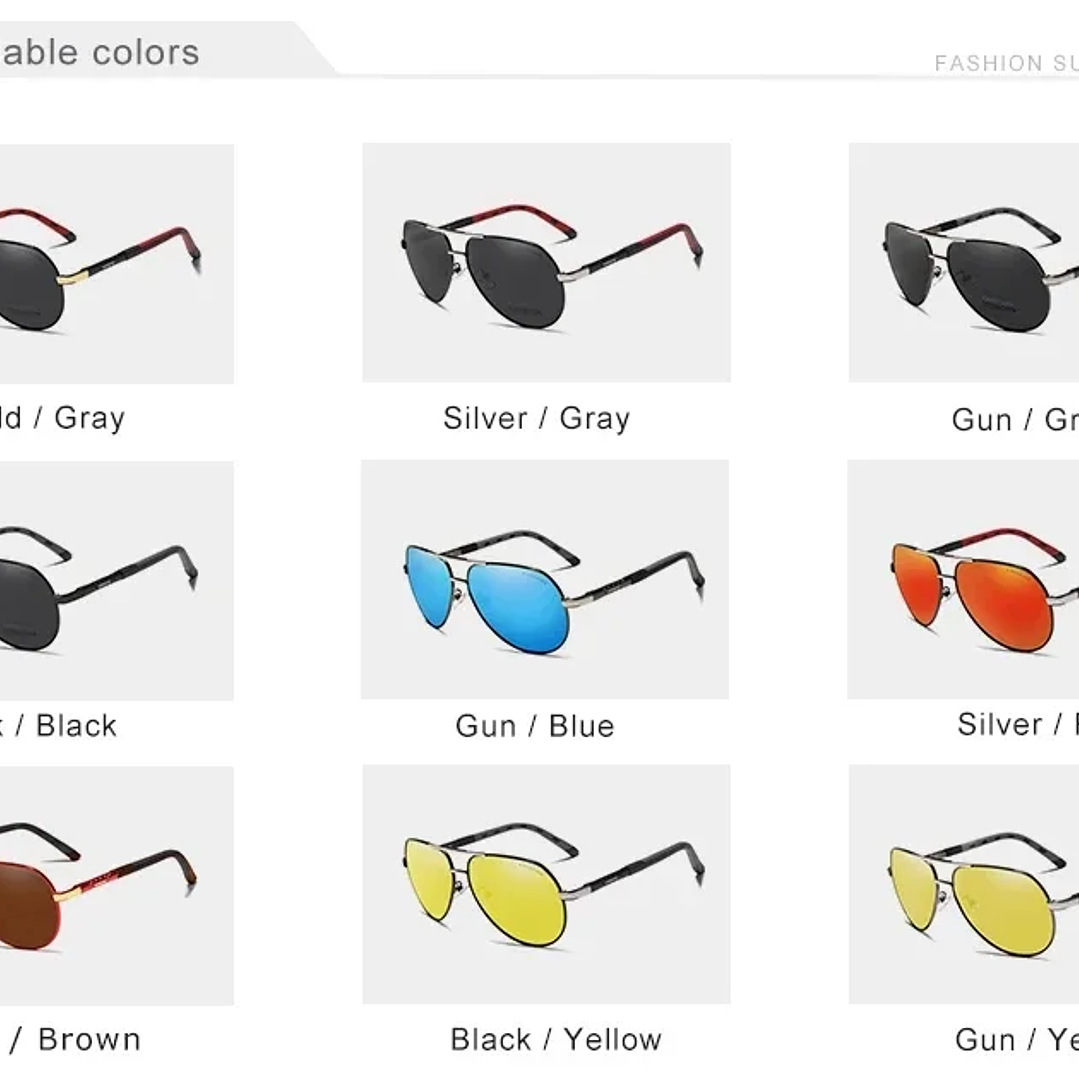 Gafas de Sol KINGSEVEN Polarizadas  Estilo Clásico Piloto con Protección UV400 15