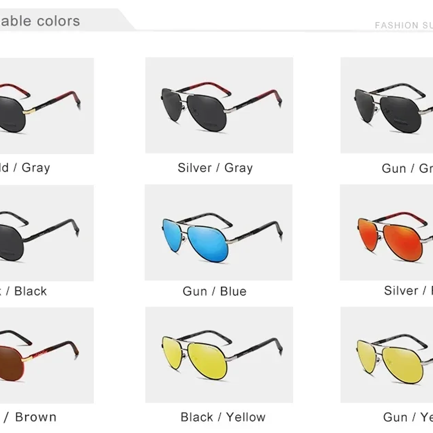 Gafas de Sol KINGSEVEN Polarizadas  Estilo Clásico Piloto con Protección UV400 15