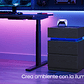 VASAGLE Mesa Auxiliar Moderna  Mesita de Noche con Luz LED y 3 Cajones - Miniatura 7