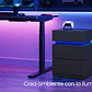 VASAGLE Mesa Auxiliar Moderna  Mesita de Noche con Luz LED y 3 Cajones - Miniatura 8