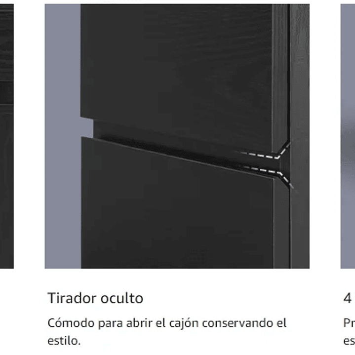 VASAGLE Mesa Auxiliar Moderna  Mesita de Noche con Luz LED y 3 Cajones 11