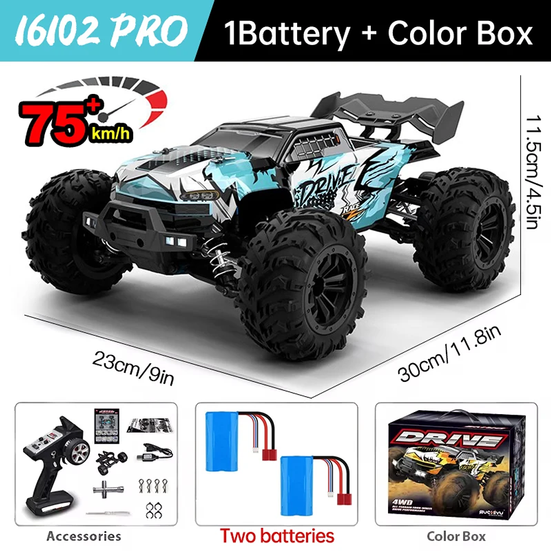 WLtoys 16101 Pro  Camión RC Monster Drift 1:16 con Control 2.4G 10