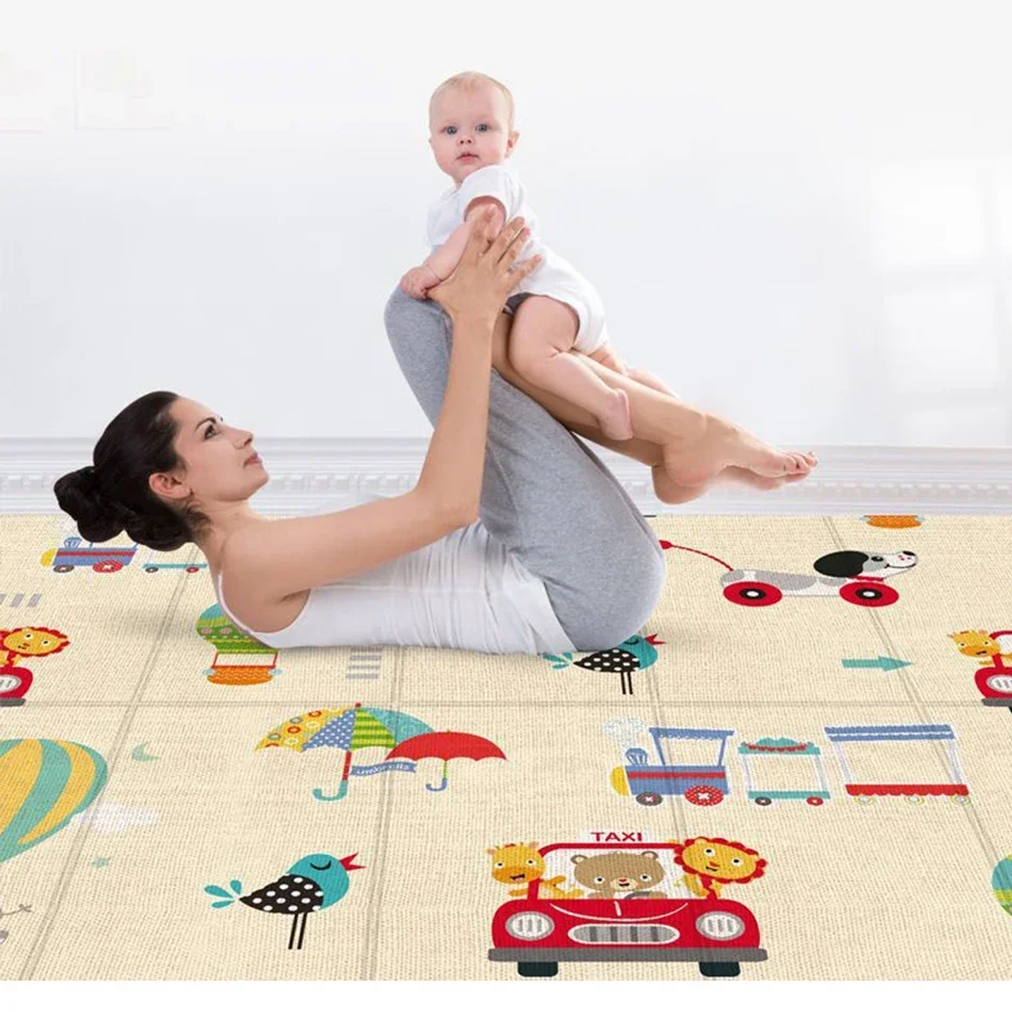 Alfombra Educativa Plegable para Bebés DHDH  Impermeable, Suave y Fácil de Transportar 19