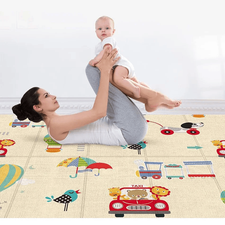 Alfombra Educativa Plegable para Bebés DHDH  Impermeable, Suave y Fácil de Transportar 19