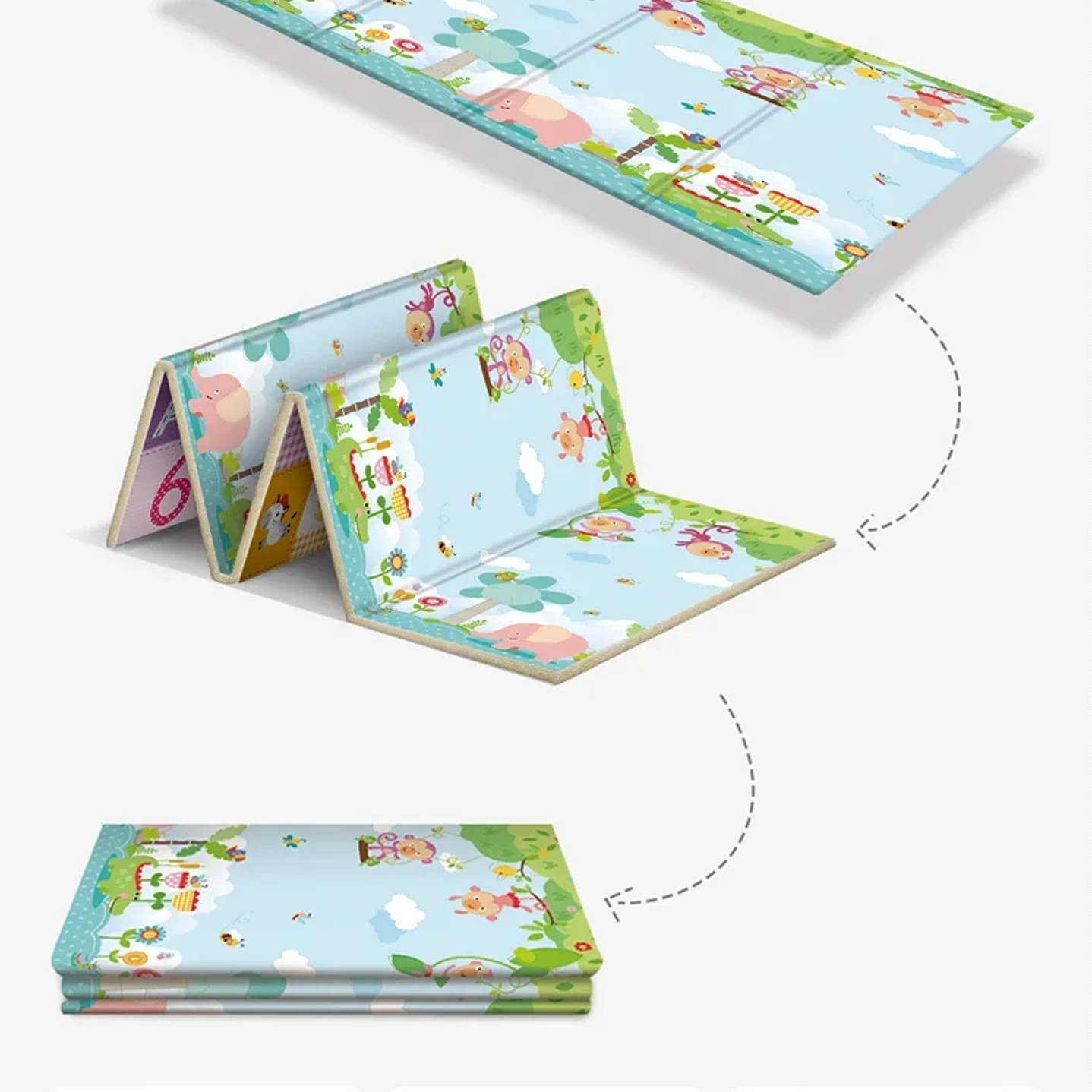 Alfombra Educativa Plegable para Bebés DHDH  Impermeable, Suave y Fácil de Transportar 23