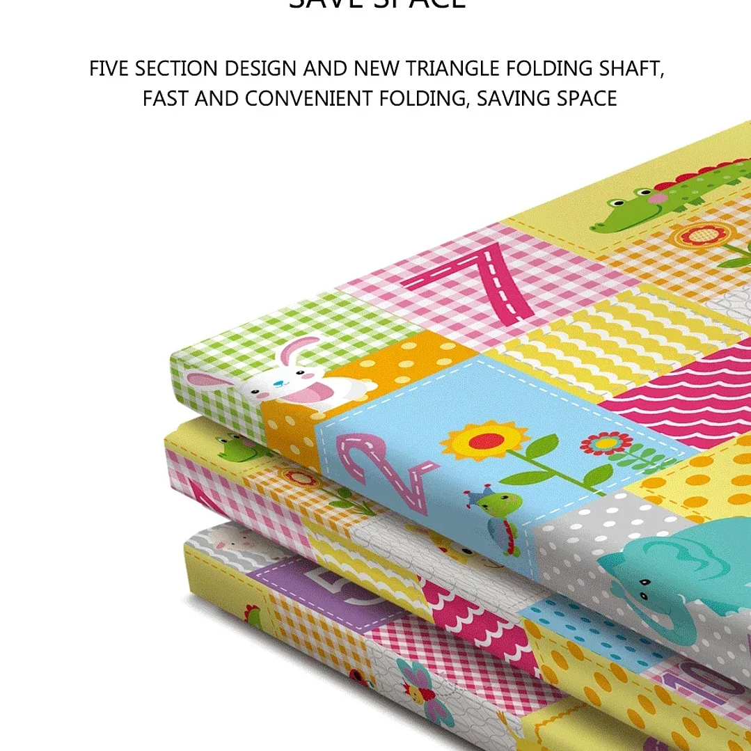 Alfombra Educativa Plegable para Bebés DHDH  Impermeable, Suave y Fácil de Transportar 24