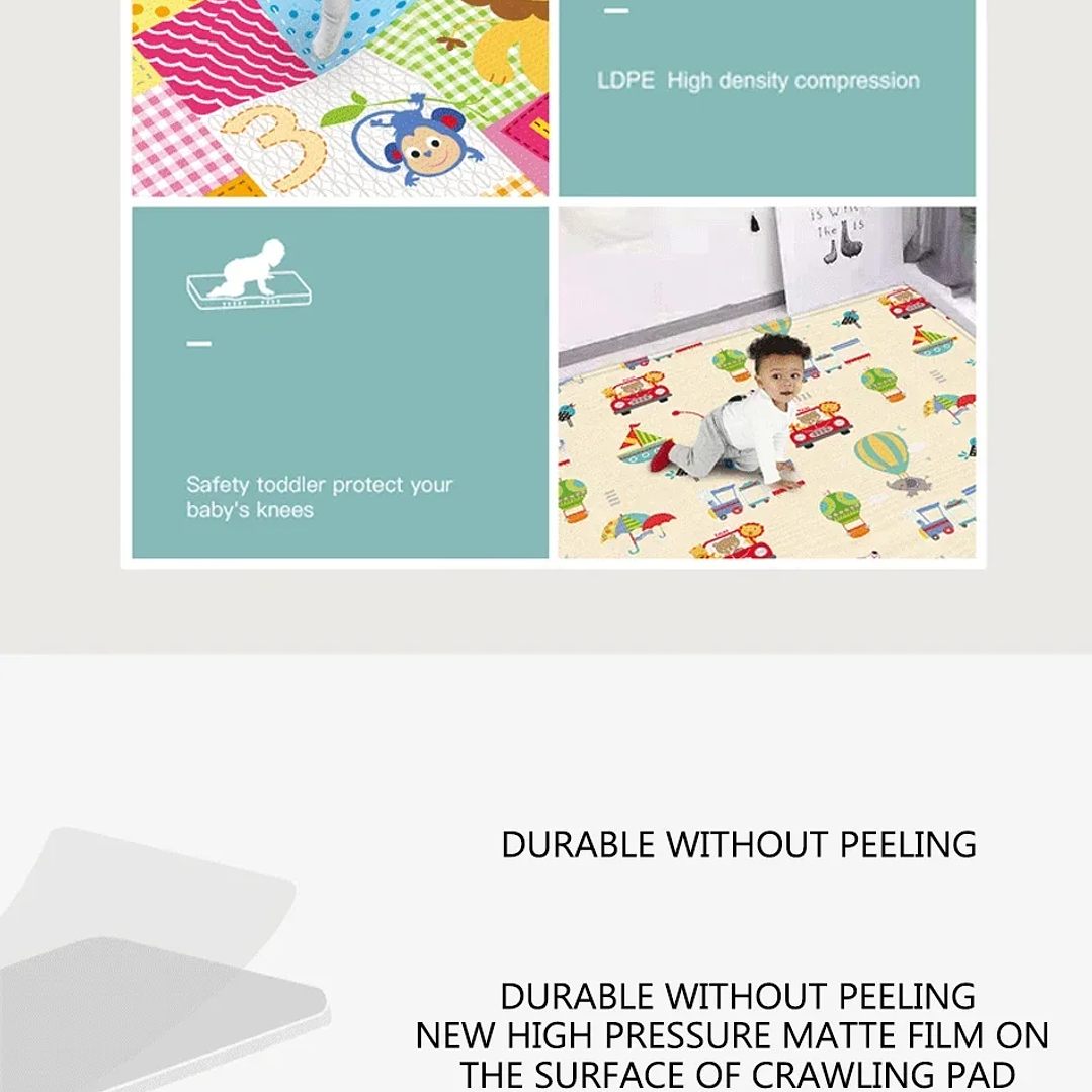 Alfombra Educativa Plegable para Bebés DHDH  Impermeable, Suave y Fácil de Transportar 28