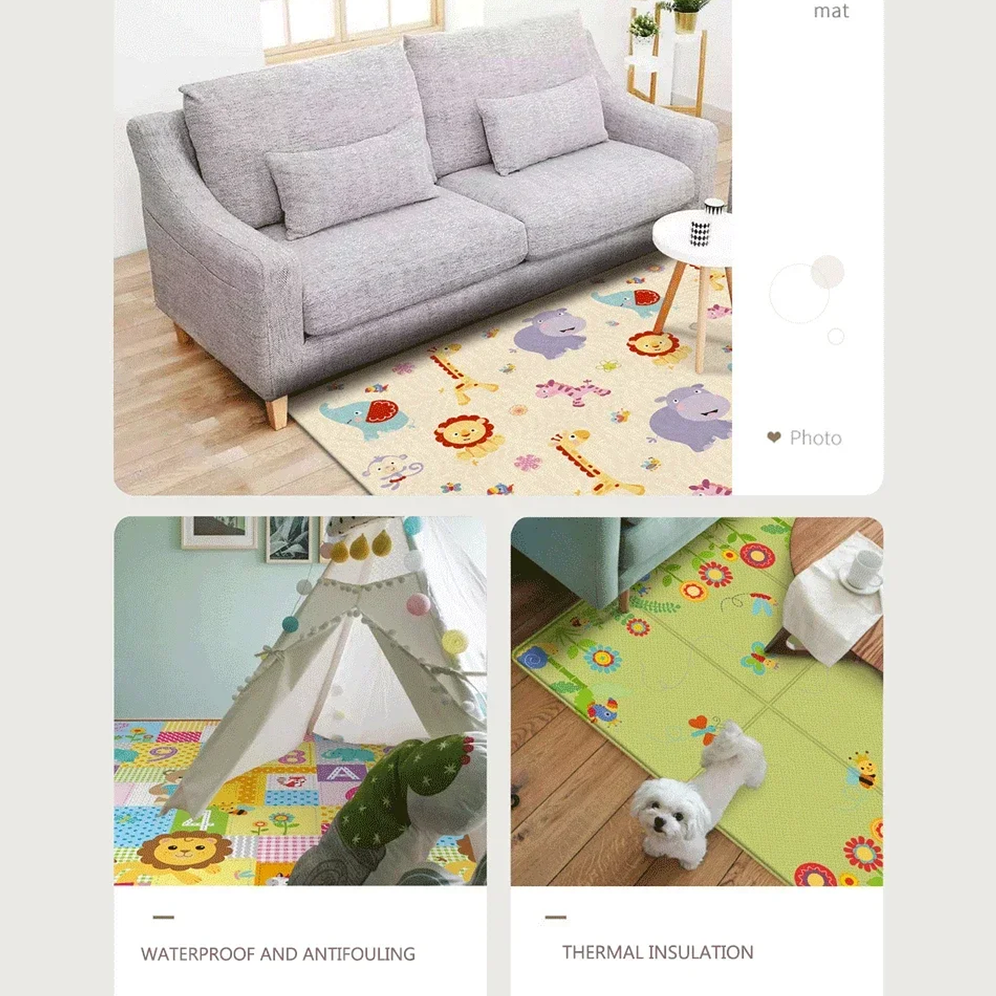 Alfombra Educativa Plegable para Bebés DHDH  Impermeable, Suave y Fácil de Transportar 29