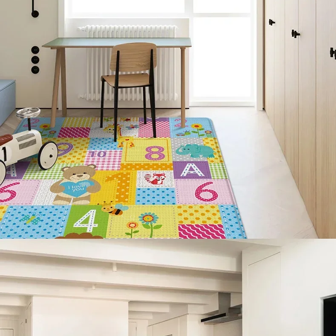 Alfombra Educativa Plegable para Bebés DHDH  Impermeable, Suave y Fácil de Transportar 30