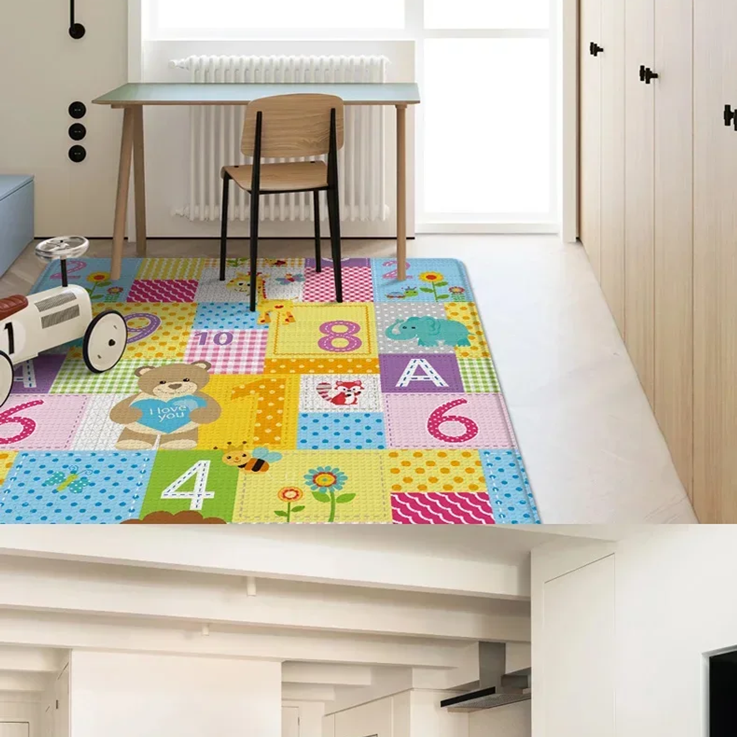 Alfombra Educativa Plegable para Bebés DHDH  Impermeable, Suave y Fácil de Transportar 30