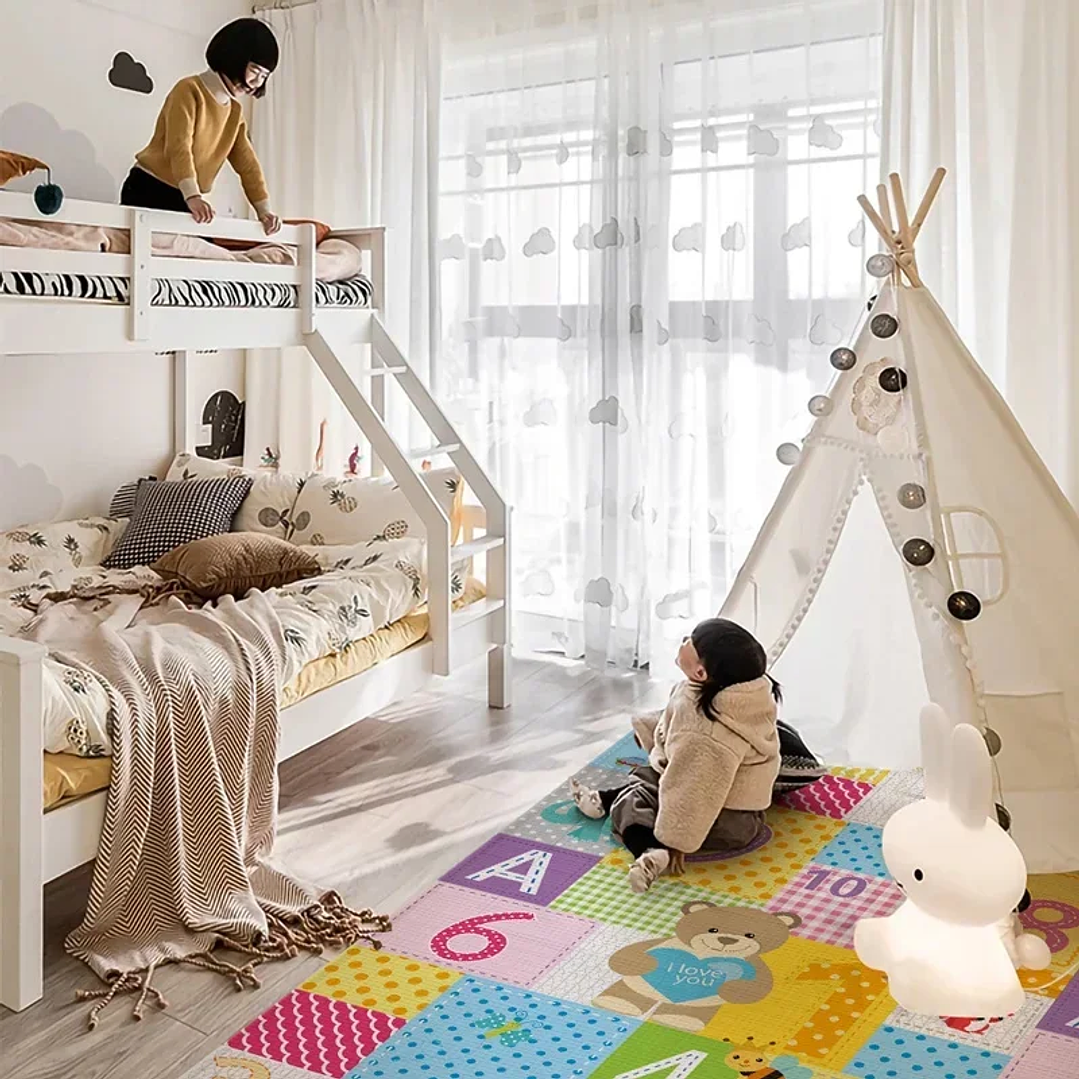 Alfombra Educativa Plegable para Bebés DHDH  Impermeable, Suave y Fácil de Transportar 33