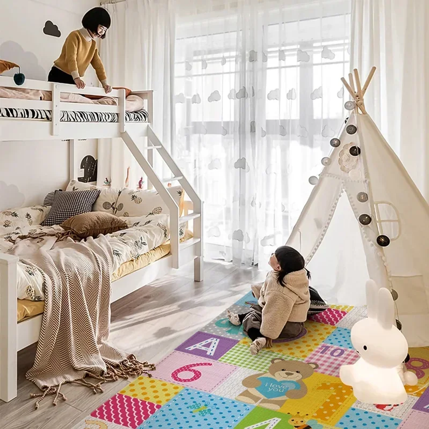 Alfombra Educativa Plegable para Bebés DHDH  Impermeable, Suave y Fácil de Transportar 33