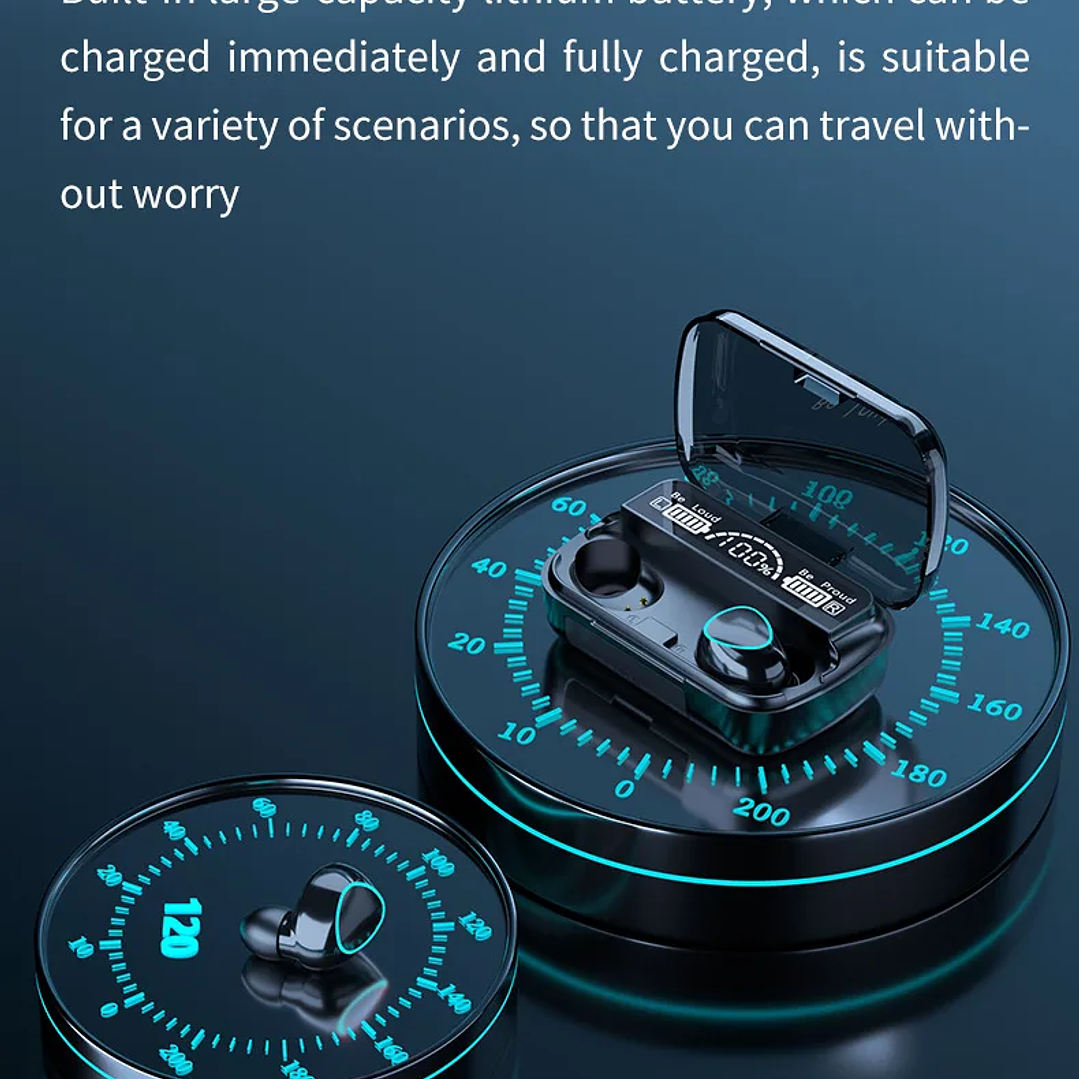 Auriculares Bluetooth M10  Inalámbricos de Alta Calidad con Estuche Power Bank 12