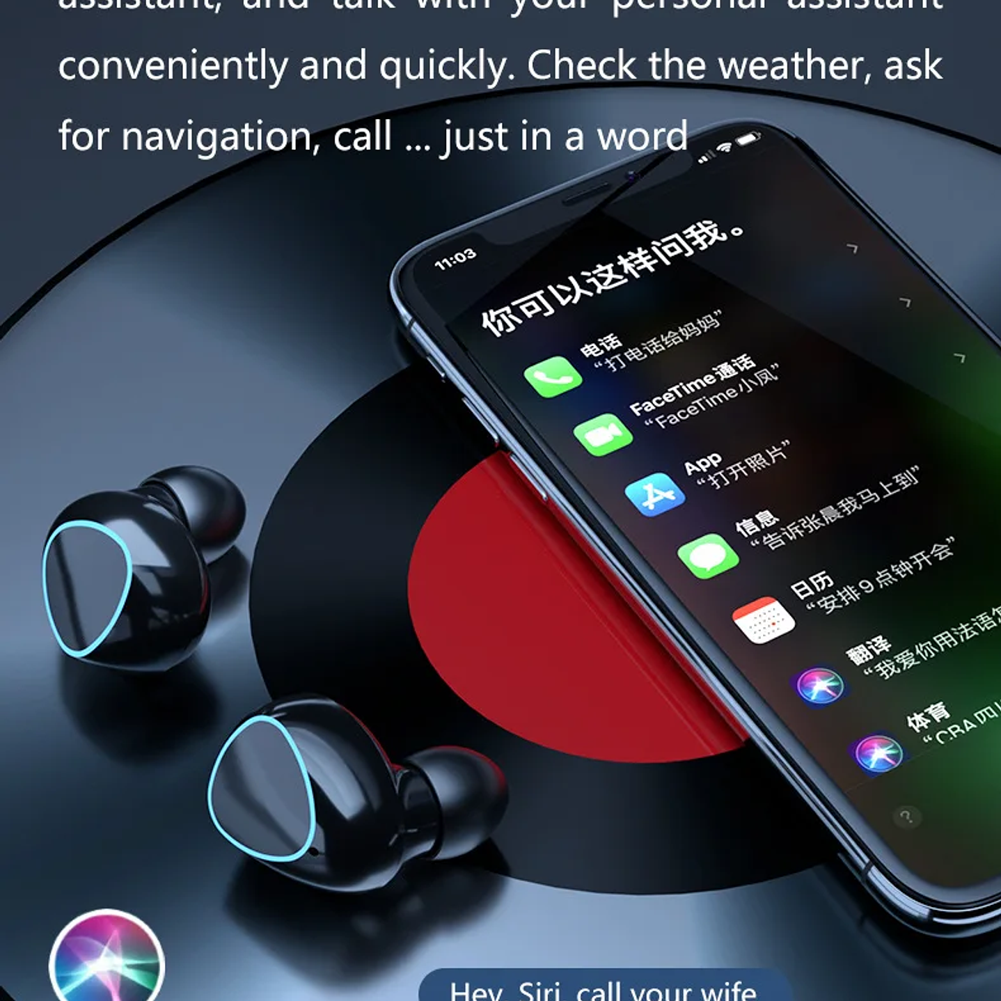 Auriculares Bluetooth M10  Inalámbricos de Alta Calidad con Estuche Power Bank 17