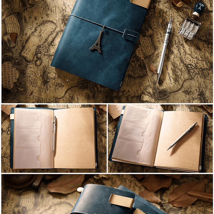 Moterm Diario Vintage  Cuaderno de Cuero Hecho a Mano con Insertos Reemplazables 25