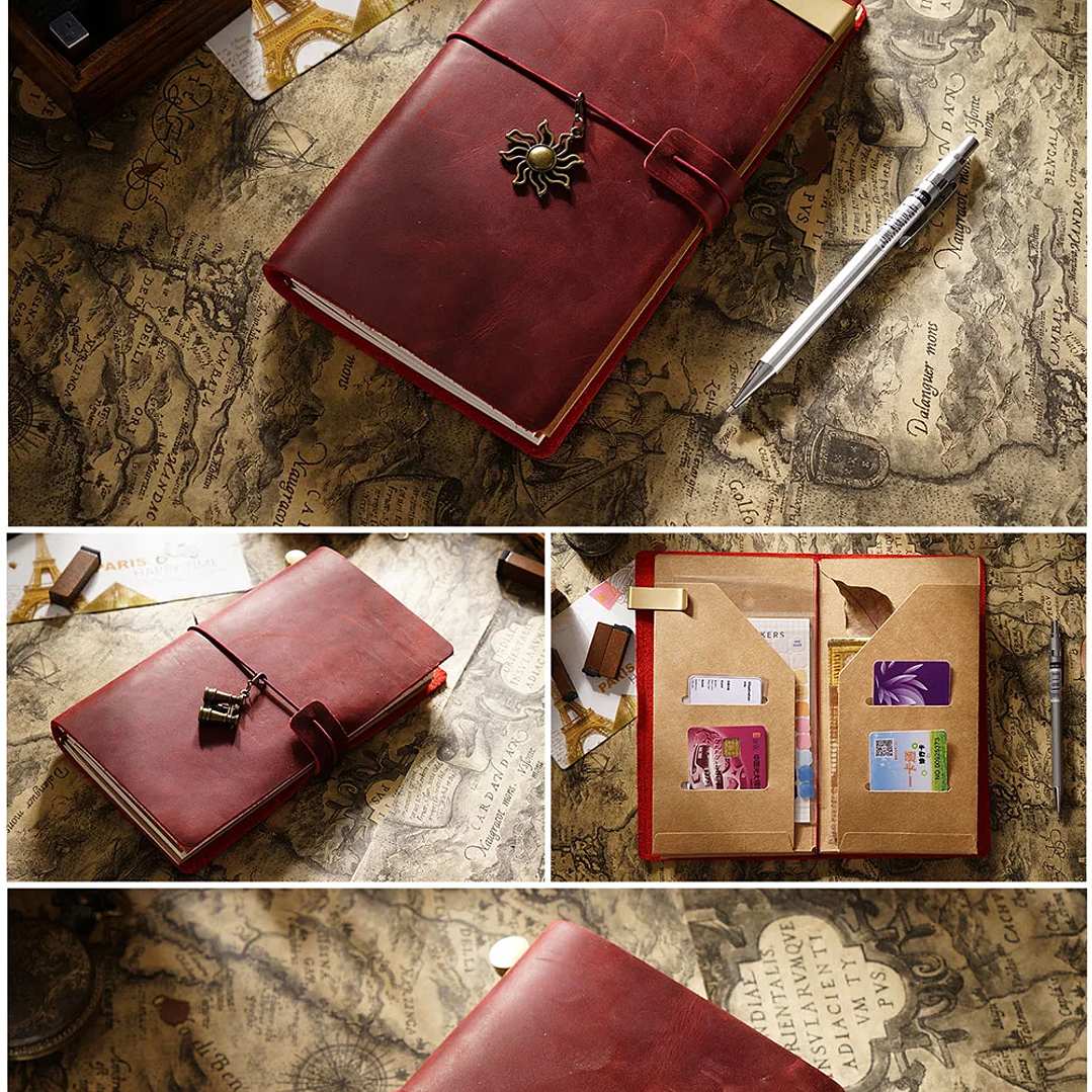 Moterm Diario Vintage  Cuaderno de Cuero Hecho a Mano con Insertos Reemplazables 26