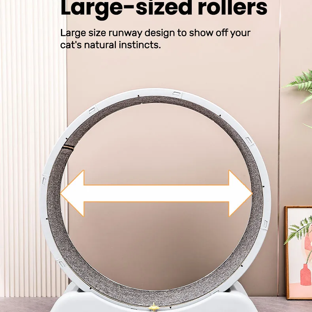 Rueda de Ejercicio para Gatos  Cinta de Correr Segura y Compacta con Mecanismo de Bloqueo 10