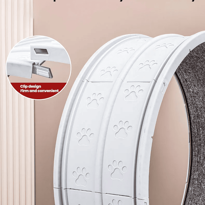 Rueda de Ejercicio para Gatos  Cinta de Correr Segura y Compacta con Mecanismo de Bloqueo 16