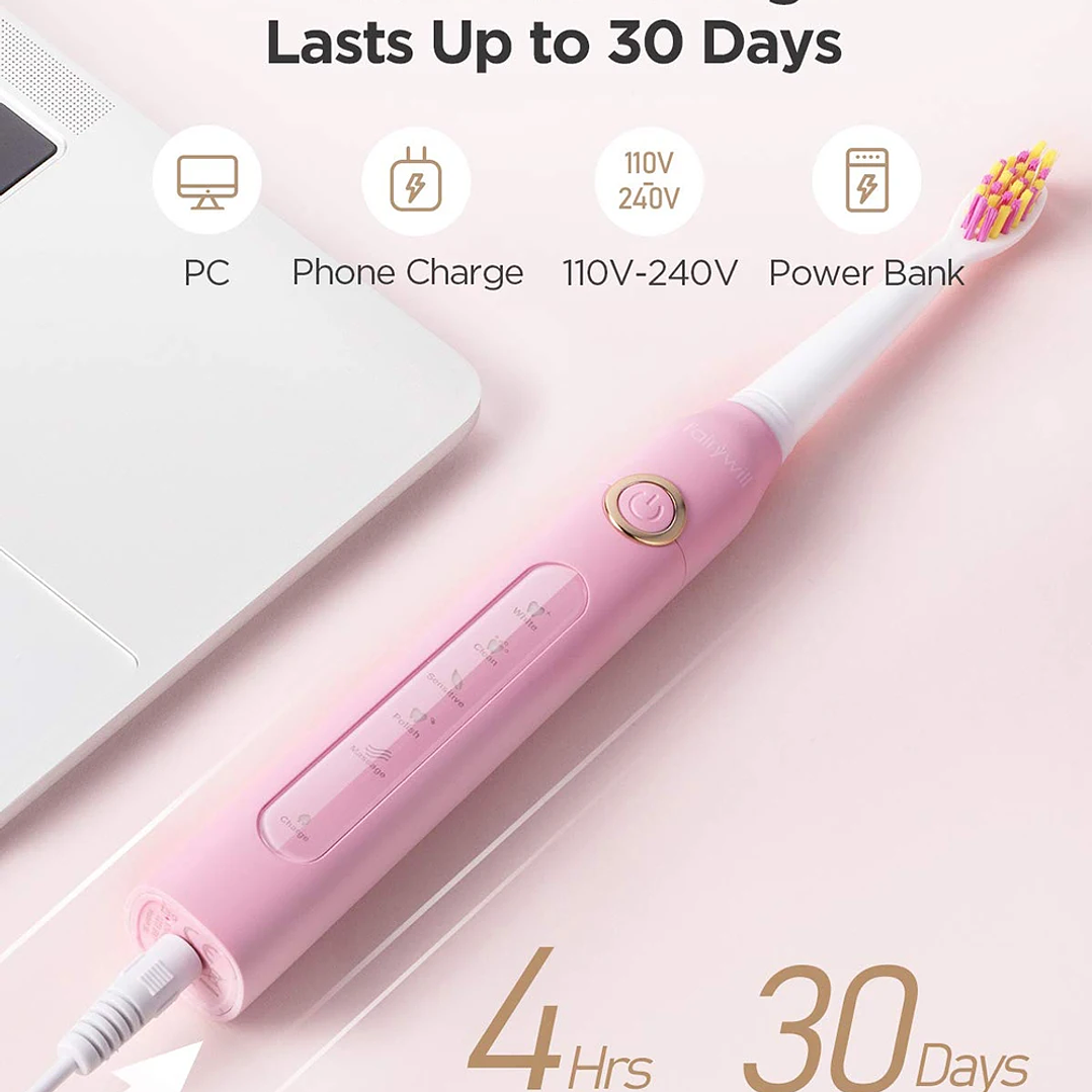 Cepillo Eléctrico Fairywill FW-507  Tecnología Sónica con 5 Modos de Limpieza 25