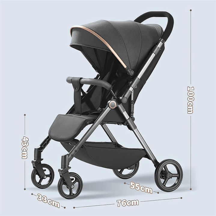 Carrito de Bebé Seeiswork  Ultraligero Plegable con Vista Bidireccional 3