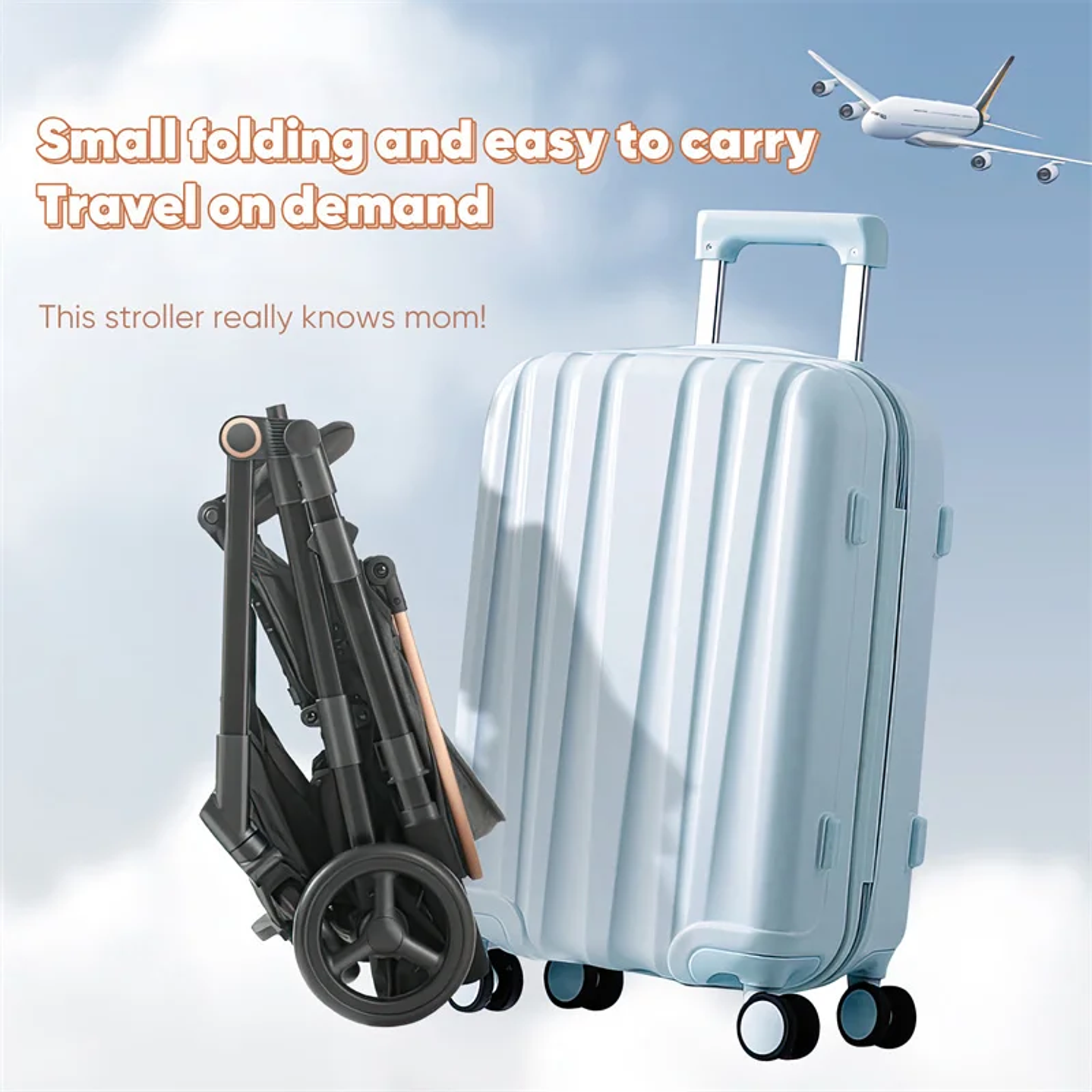 Carrito de Bebé Seeiswork  Ultraligero Plegable con Vista Bidireccional 5