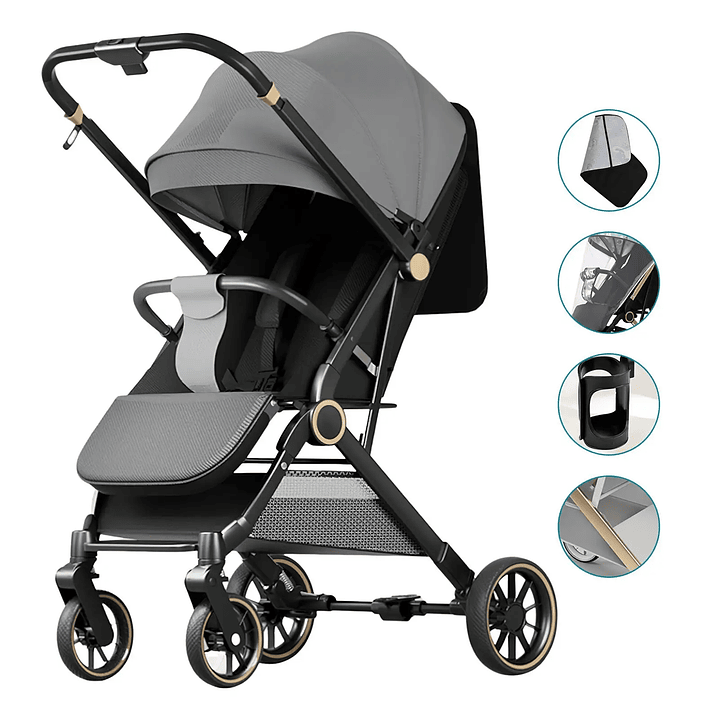 Carrito de Bebé Seeiswork  Ultraligero Plegable con Vista Bidireccional 12