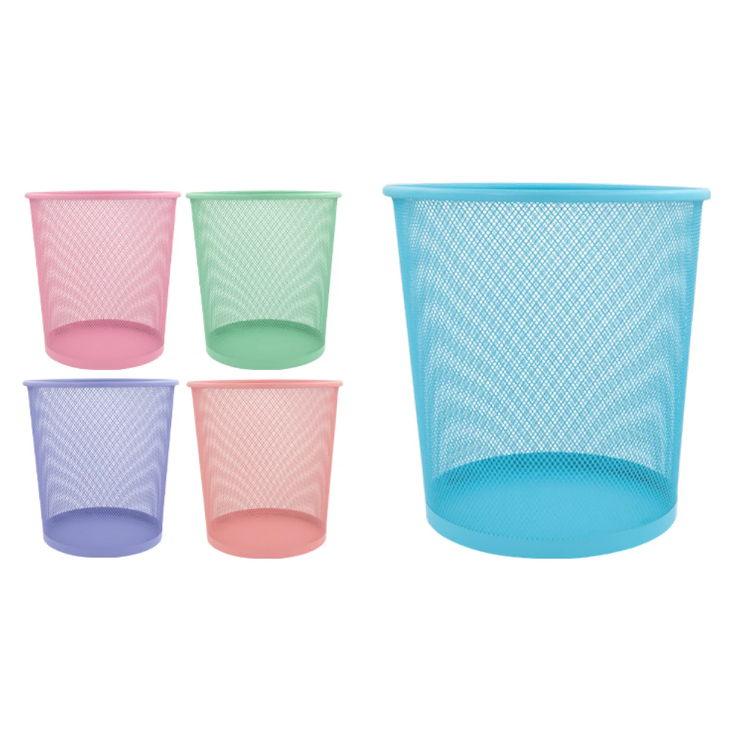 Papelera Pastel Metálica 28x21.5cm  Elegante y Funcional para Espacios Reducidos 1