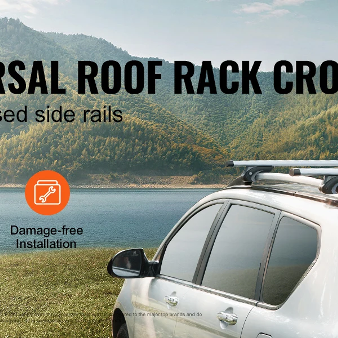 SucceBuy Barras Transversales de Techo  Portaequipajes Universal Aluminio 200 lbs 7