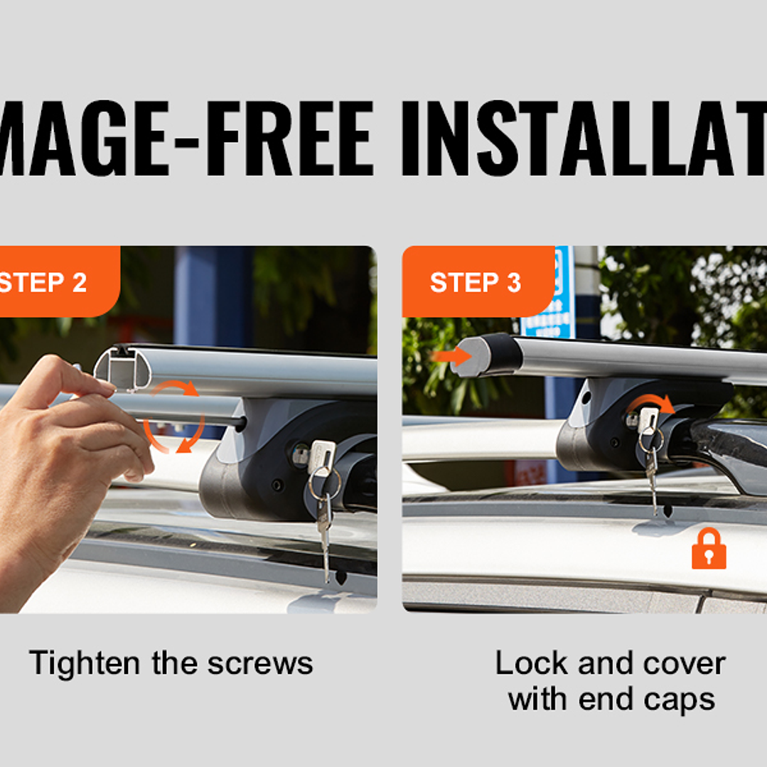 SucceBuy Barras Transversales de Techo  Portaequipajes Universal Aluminio 200 lbs 11