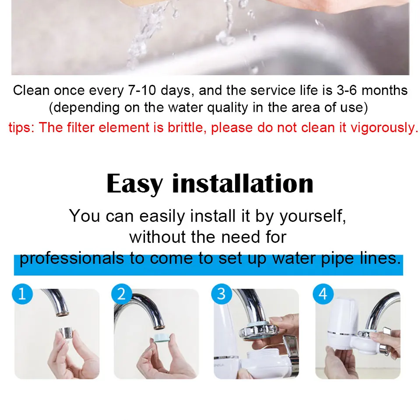 Purificador de Agua Chcyus para Cocina  Filtro Grifo 9 Etapas Compacto 20