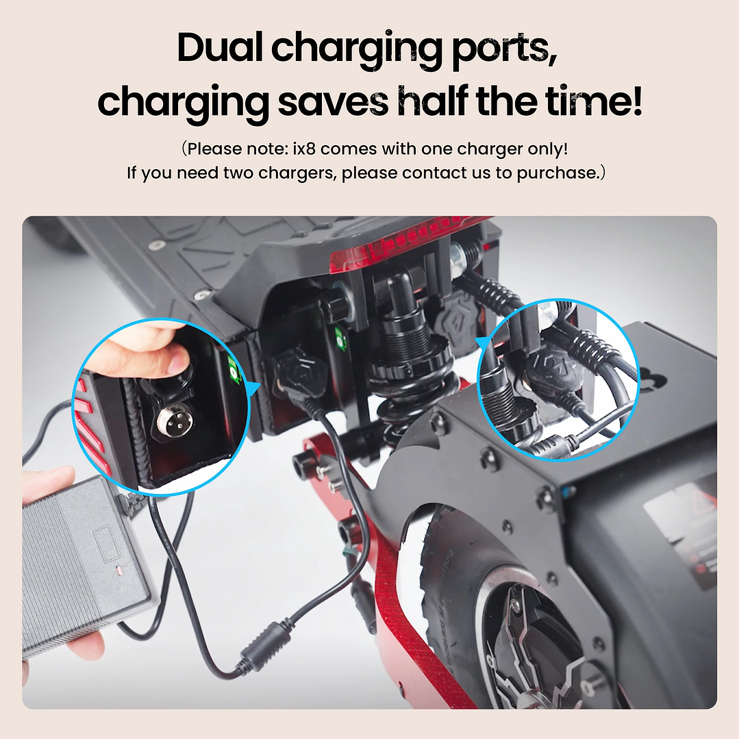 IScooter iX8 Scooter Eléctrico Plegable  12” Off-Road, 60 km/h, 2400W 10