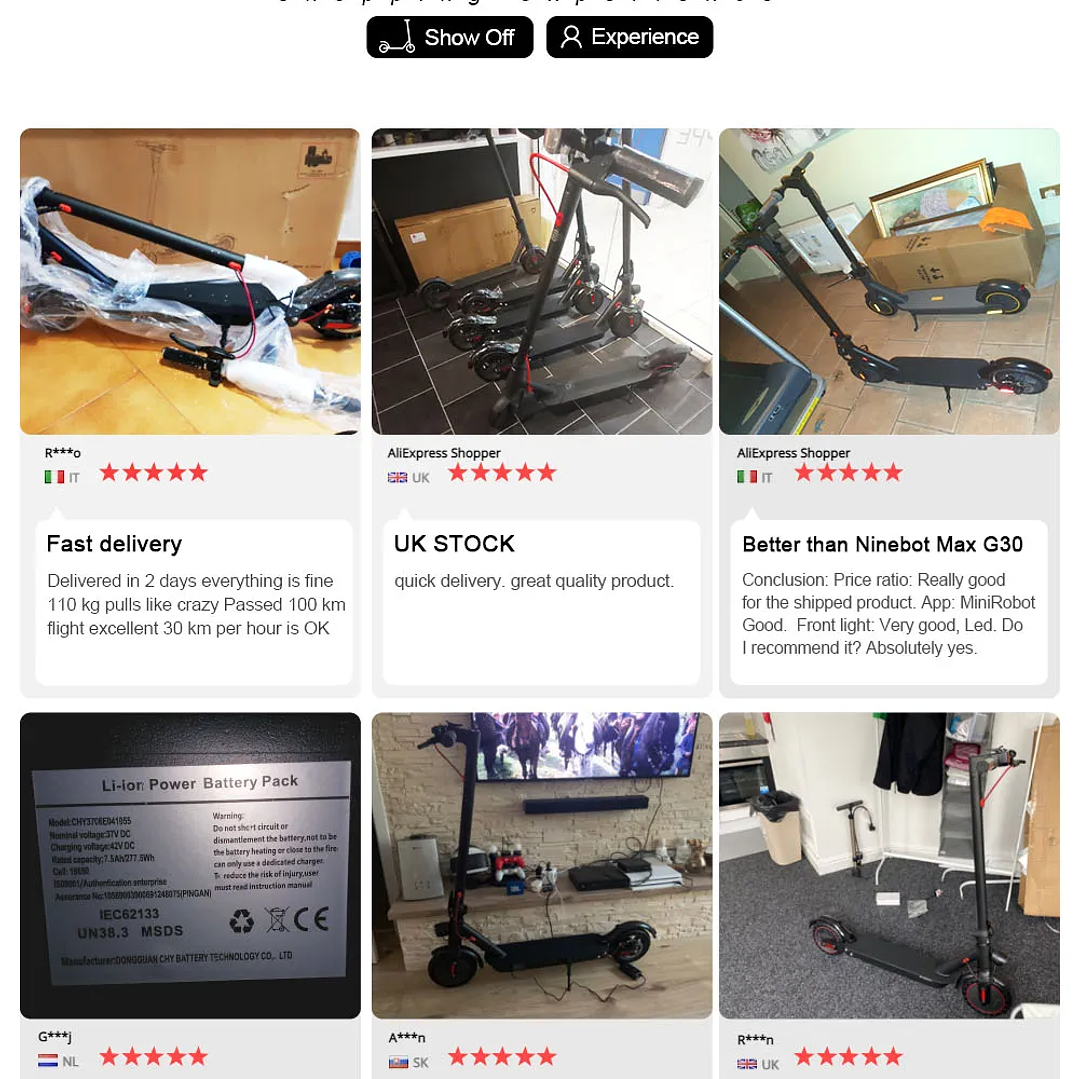 IScooter iX8 Scooter Eléctrico Plegable  12” Off-Road, 60 km/h, 2400W 18