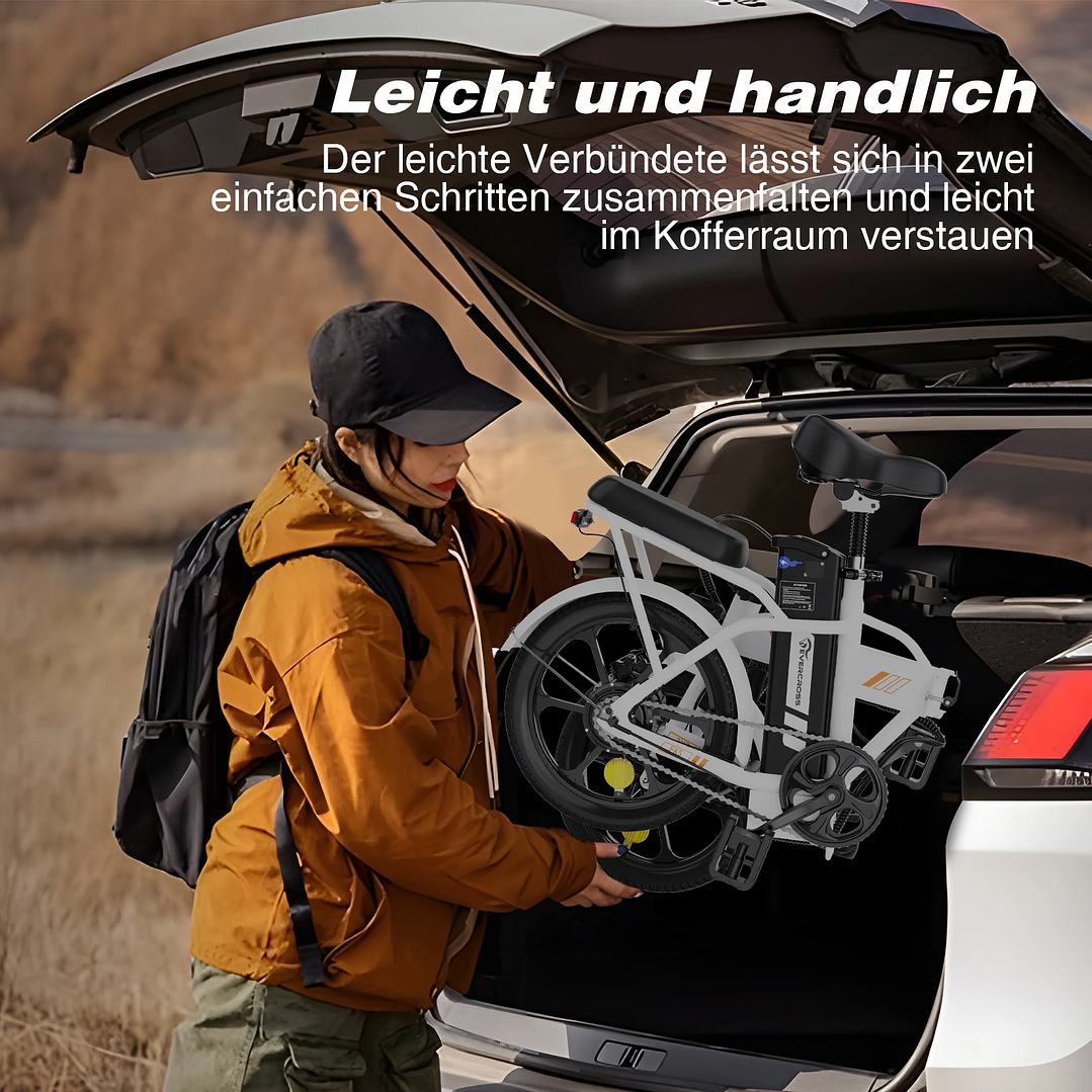 Bicicleta Eléctrica EVERCROSS EK5  Plegable 250W, 16’’ y Velocidad 25 km/h 2