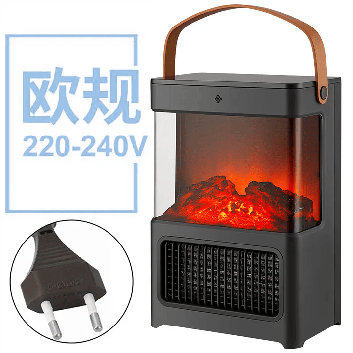 DELIXING Chimenea Eléctrica 2000W  Calefactor de Llama Simulada para Dormitorio y Baño 7