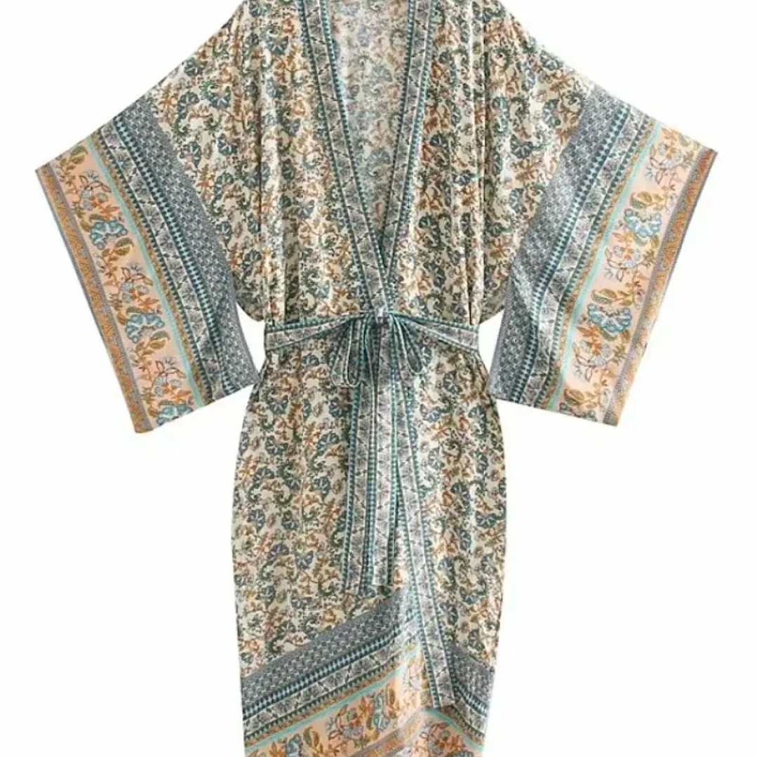 Kimono Bohemio Mujer Verano - Vestido Floral Vintage Chic Playa 8