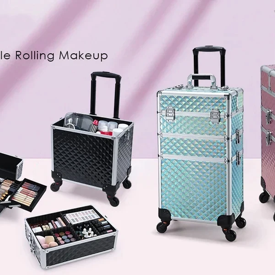 Carrito de Maquillaje Profesional 3 en 1  Estuche Cosmético Extraíble con Ruedas 11