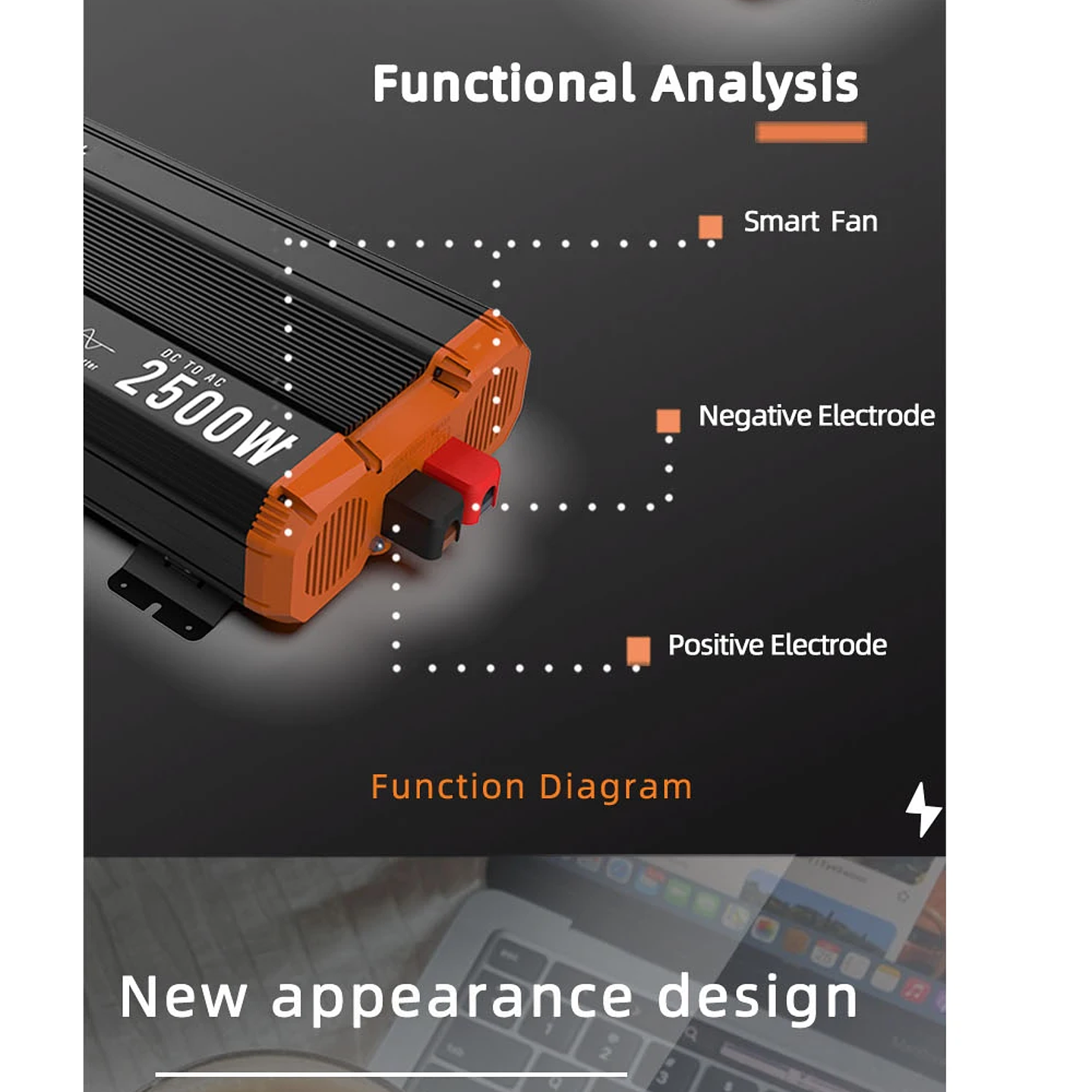 Convertidor Inversor 5000W Onda Pura - 2500W Continuo para Hogar, Coche y RV 15