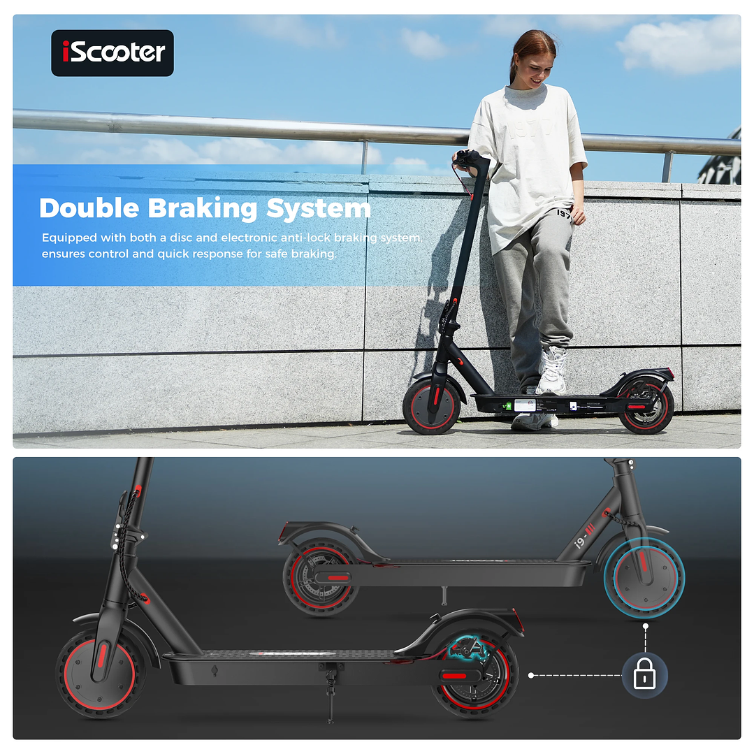 IScooter i9 Patinete Eléctrico  Plegable con ECO Display y Frenos de Disco 13
