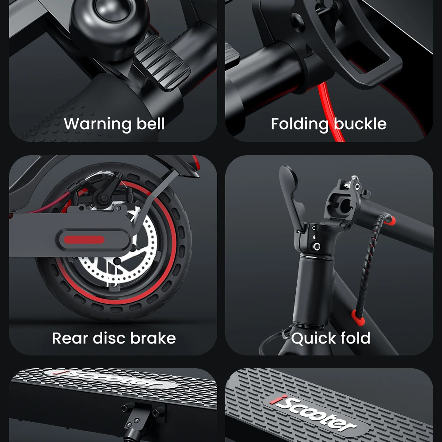 IScooter i9 Patinete Eléctrico  Plegable con ECO Display y Frenos de Disco 18