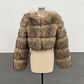 Chaqueta Corta Mujer Invierno Zoe Fur - Abrigo Piel Sintética con Capucha - Miniatura 2