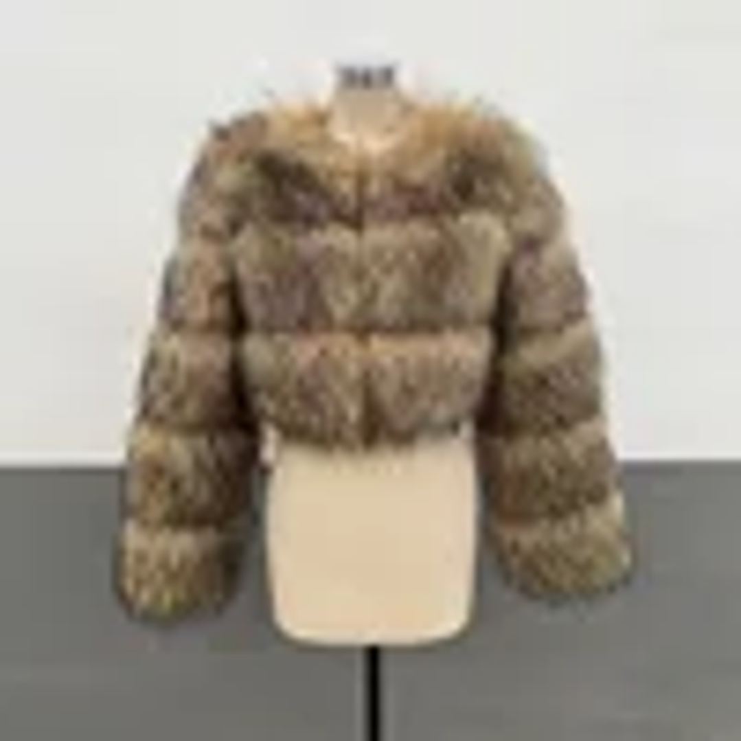 Chaqueta Corta Mujer Invierno Zoe Fur - Abrigo Piel Sintética con Capucha 7