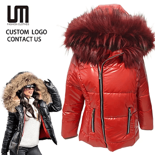 Parka Invierno Mujer LM - Abrigo Largo Impermeable con Capucha de Piel Sintética