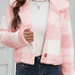 Chaqueta Teddy Mujer Cuadros - Abrigo Casual Invierno con Botones - Miniatura 10