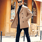 Trench Coat Hombre Invierno - Abrigo Largo Elegante Doble Botonadura - Miniatura 1