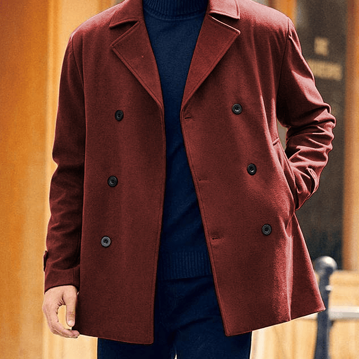 Trench Coat Hombre Invierno - Abrigo Largo Elegante Doble Botonadura 6