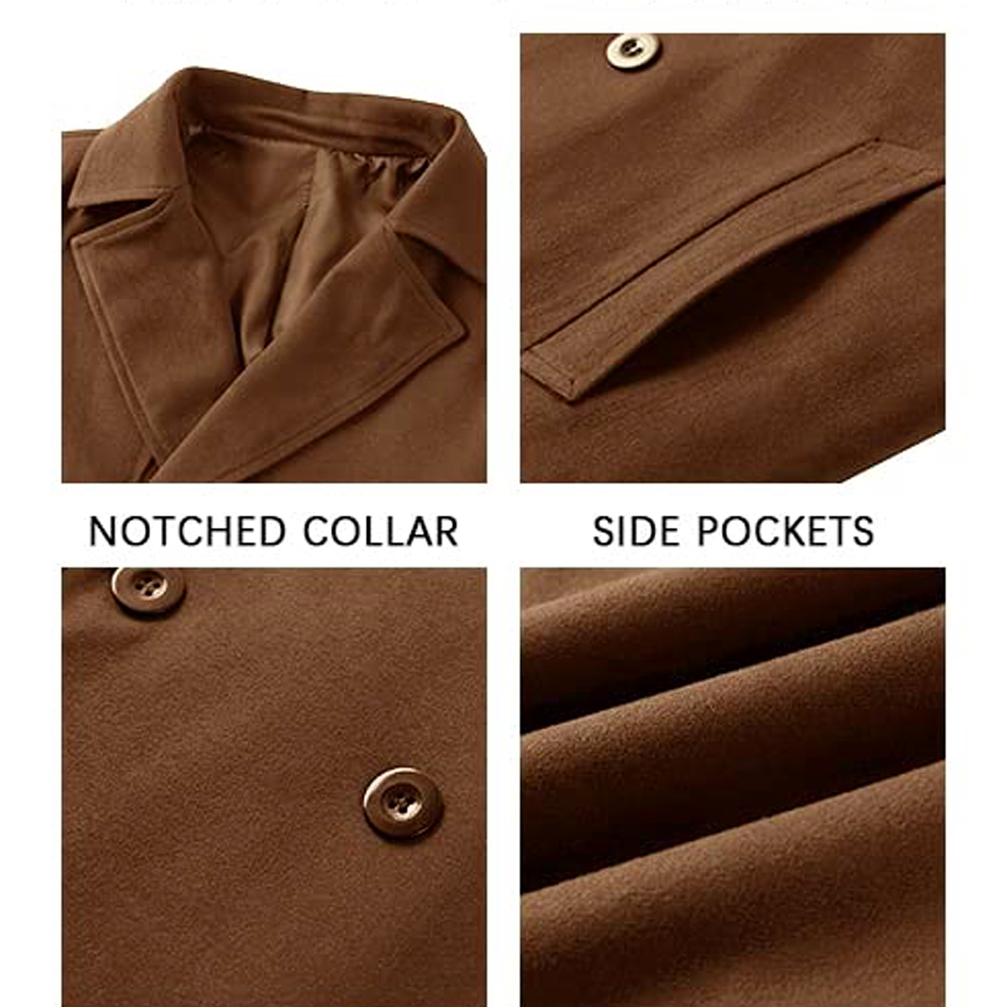 Trench Coat Hombre Invierno - Abrigo Largo Elegante Doble Botonadura 28