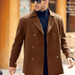 Trench Coat Hombre Invierno - Abrigo Largo Elegante Doble Botonadura - Miniatura 29