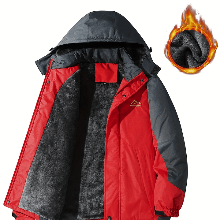 Abrigo Hombre Casual con Capucha - Chaqueta Sherpa Impermeable Invierno 15